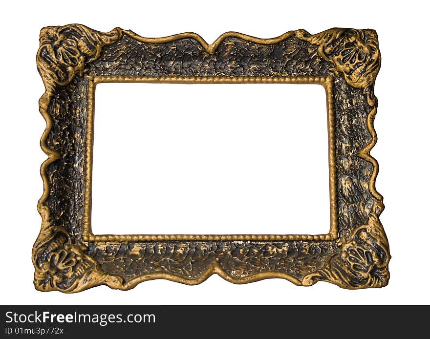 Gold frame isolated with clipping path. Gold frame isolated with clipping path