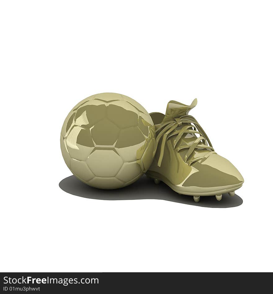 Golden Ball With Clipping Path