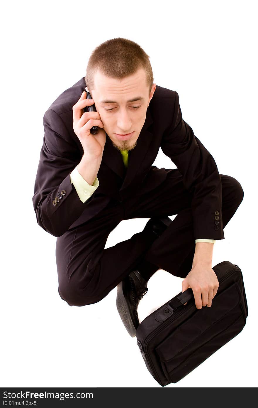 Businessman on a white background