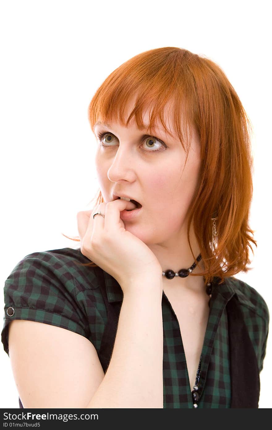 Woman on a white background