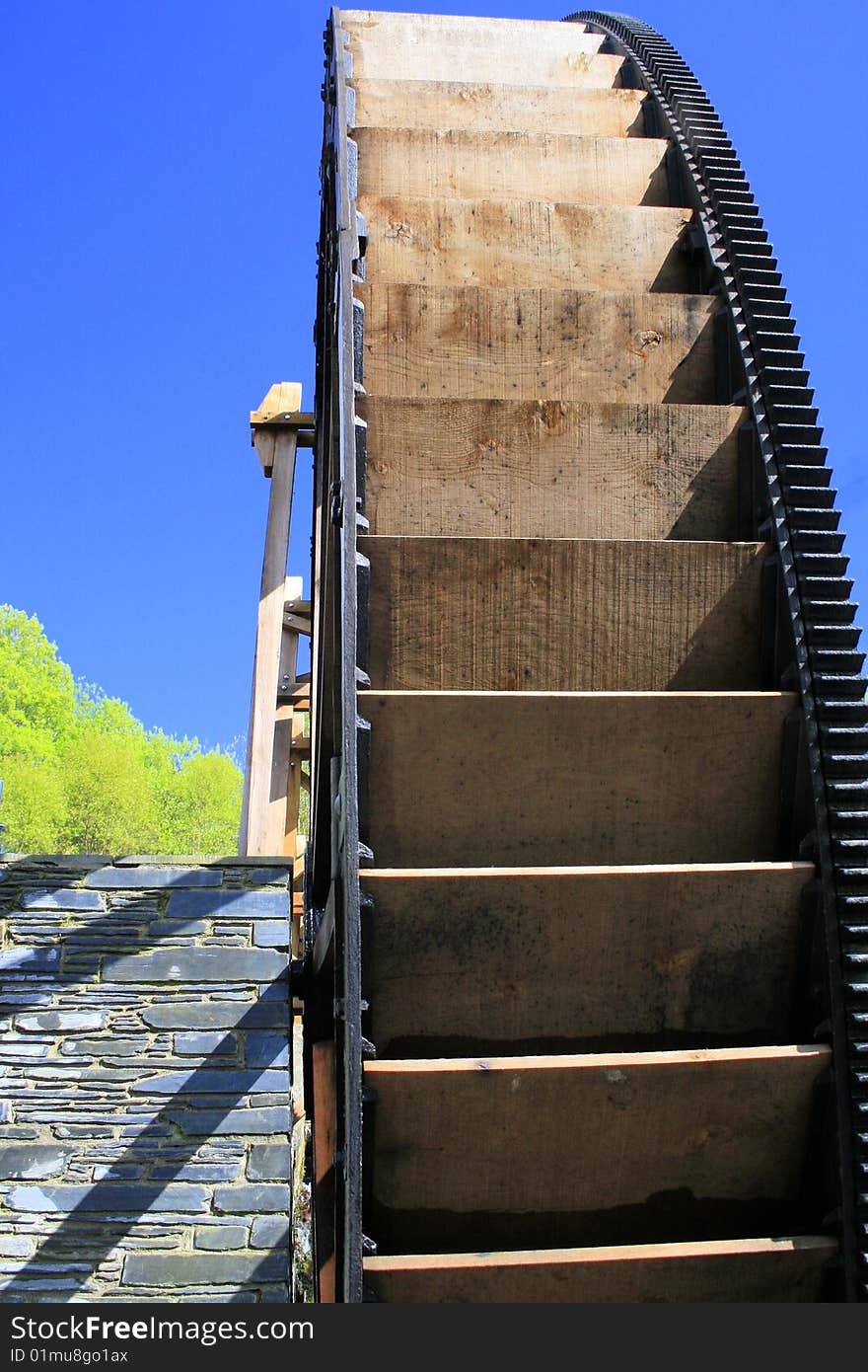 Restored water wheel in Pontrhydygroes, Ceredigion, Wales. Restored water wheel in Pontrhydygroes, Ceredigion, Wales