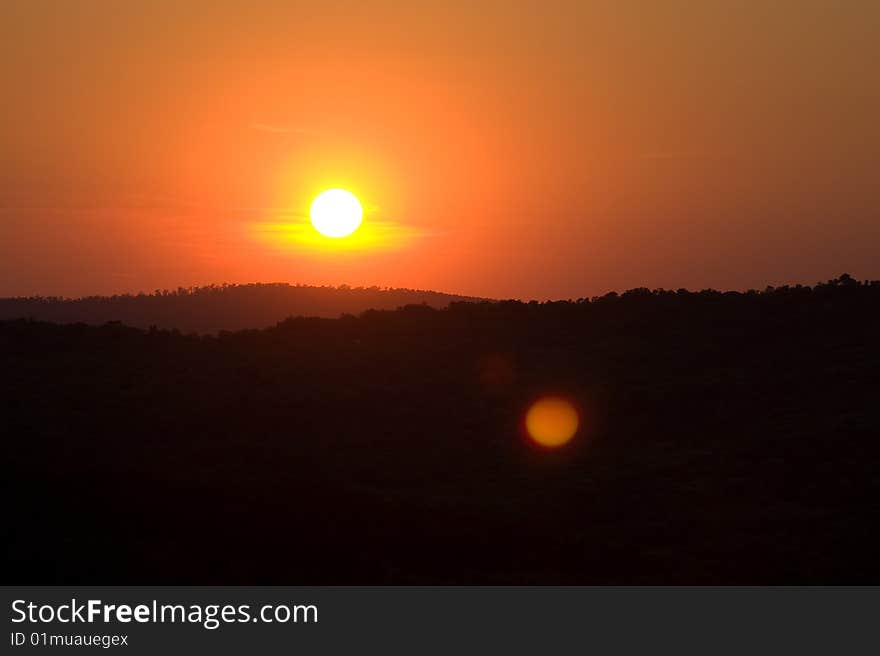 This is a sunset with reflection. This is a sunset with reflection.