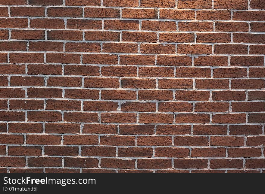 Red brick wall which could be used as a background