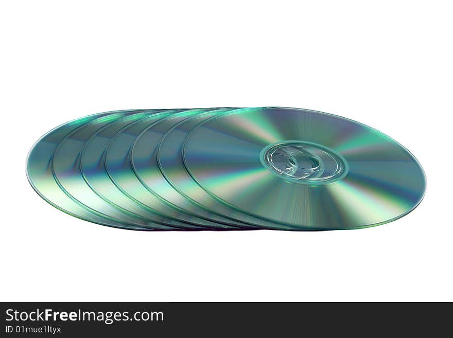 Compact discs isolated on the white background