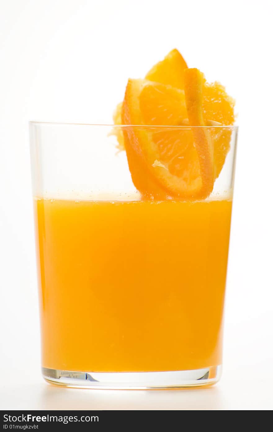 A delicious freshness orange juice isolated