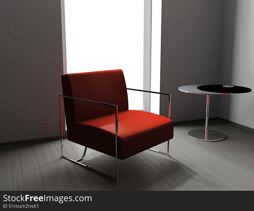 Armchair in the office (3D)