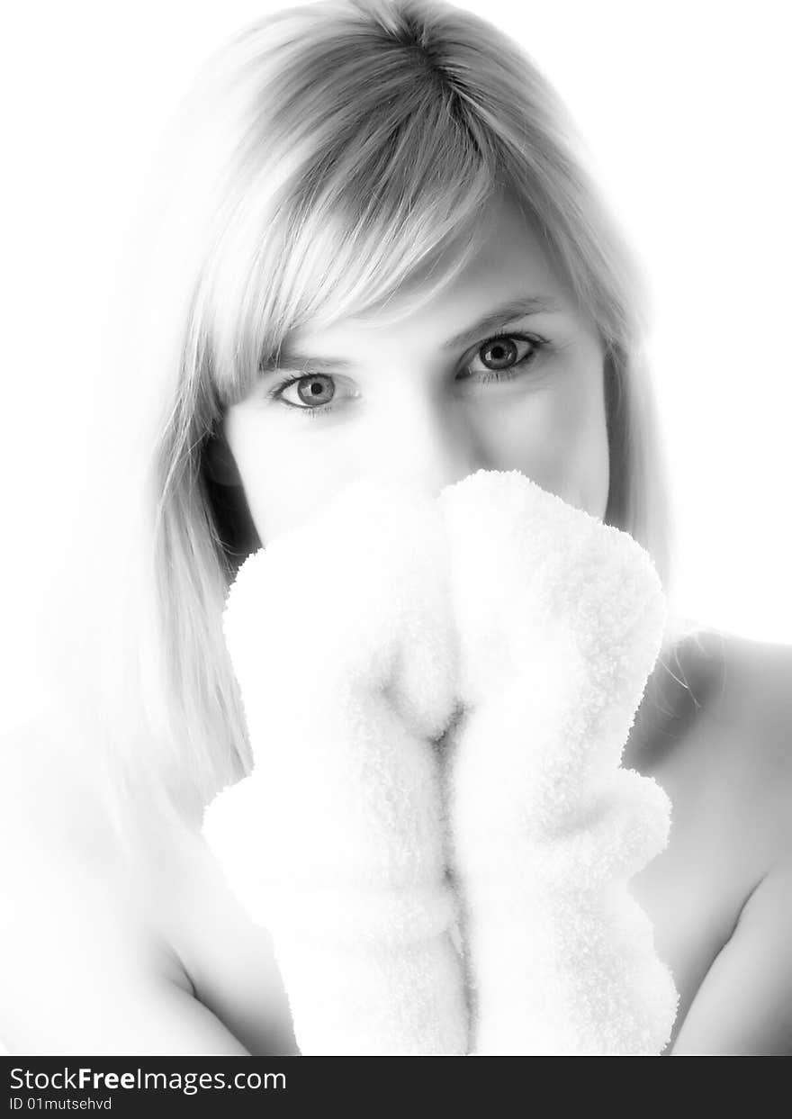 Close-up portrait of caucasian young woman. Close-up portrait of caucasian young woman