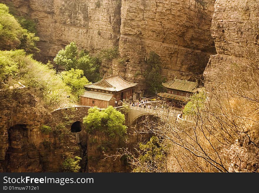 Panorama Of Cangyanshan And Its Flying Temples