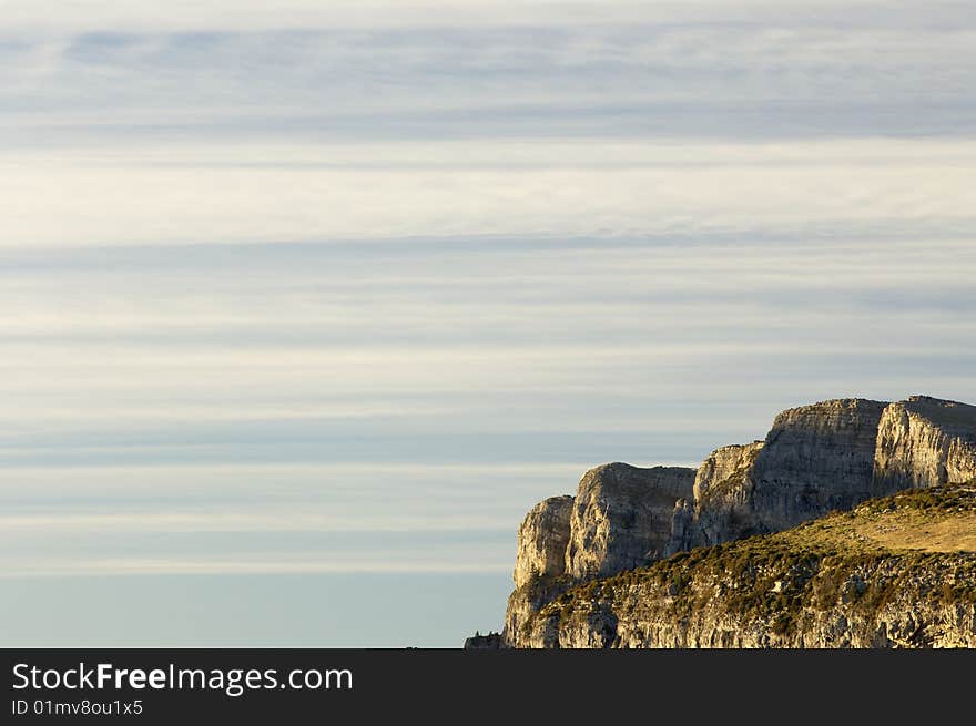 Clouds and hill in Ordesa and Monte Perdido National Park; Huesca; Aragon; Spain