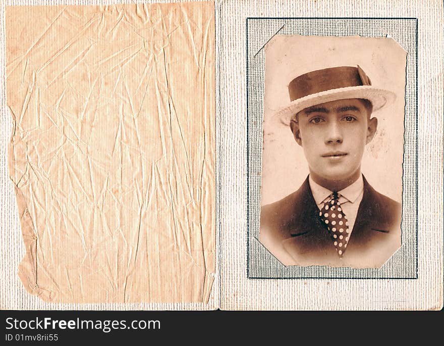 Portrait of a young man in a boater, circa 1930. Portrait of a young man in a boater, circa 1930.