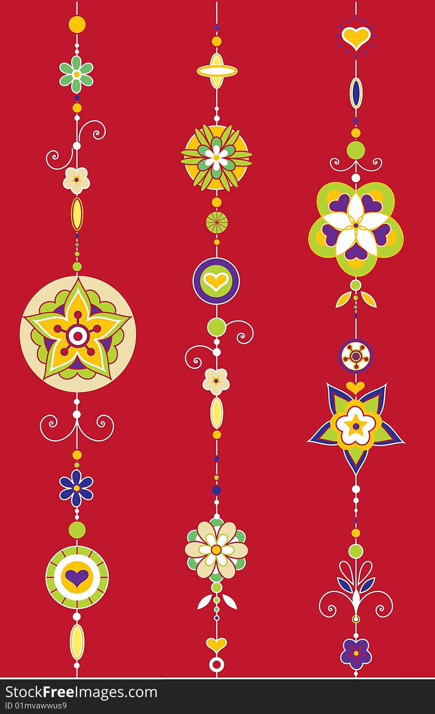 Vector Illustration of Decorative Wind Chimes with authentic ornament design