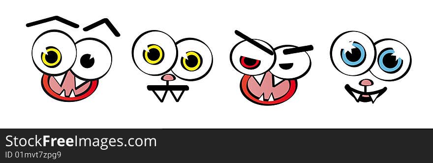 Set of emotion faces - vector