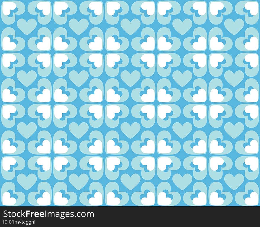 Seamless Pattern Of Hearts - Vector Image