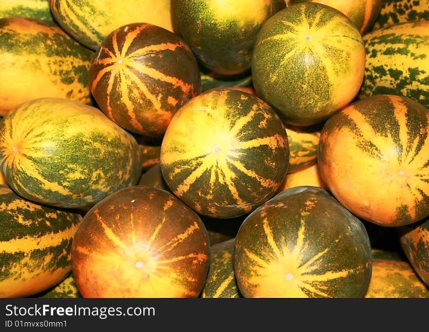 Background Of Green Yellow Pumpkins