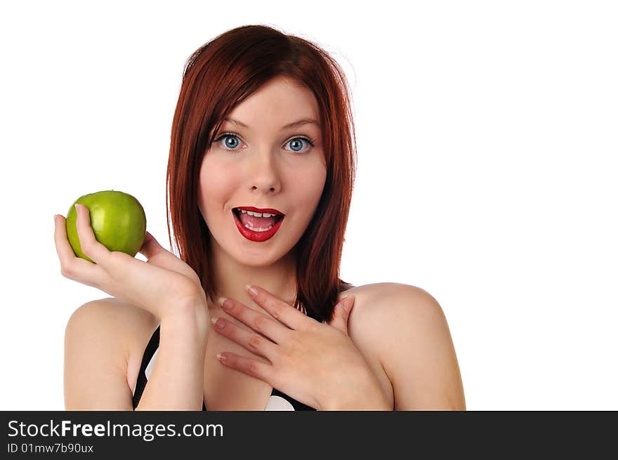 Young Woman Holding An Apple