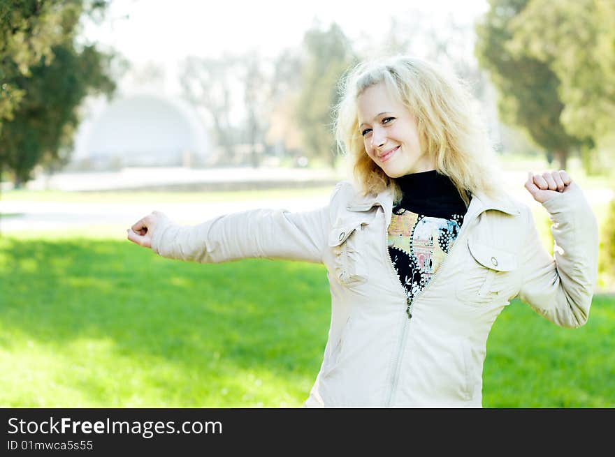 Portrait beautiful girl with a fine smile