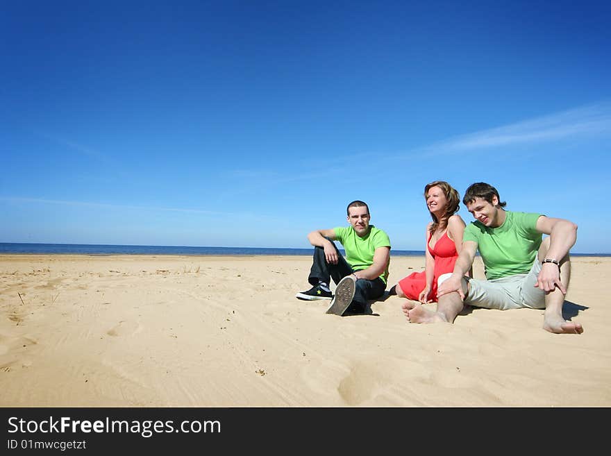 Group of friends on the beach. Group of friends on the beach