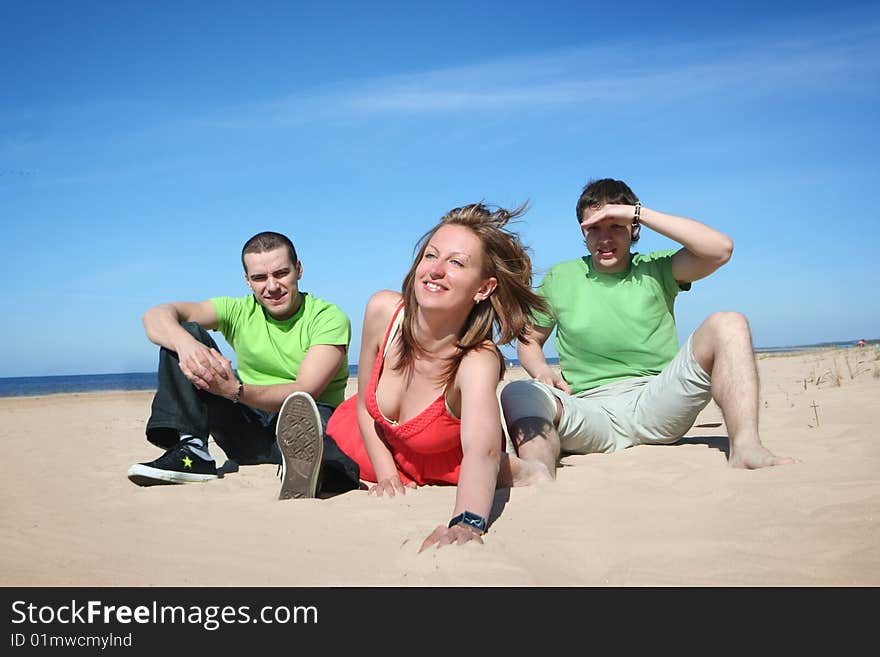 Group of friends on the beach. Group of friends on the beach