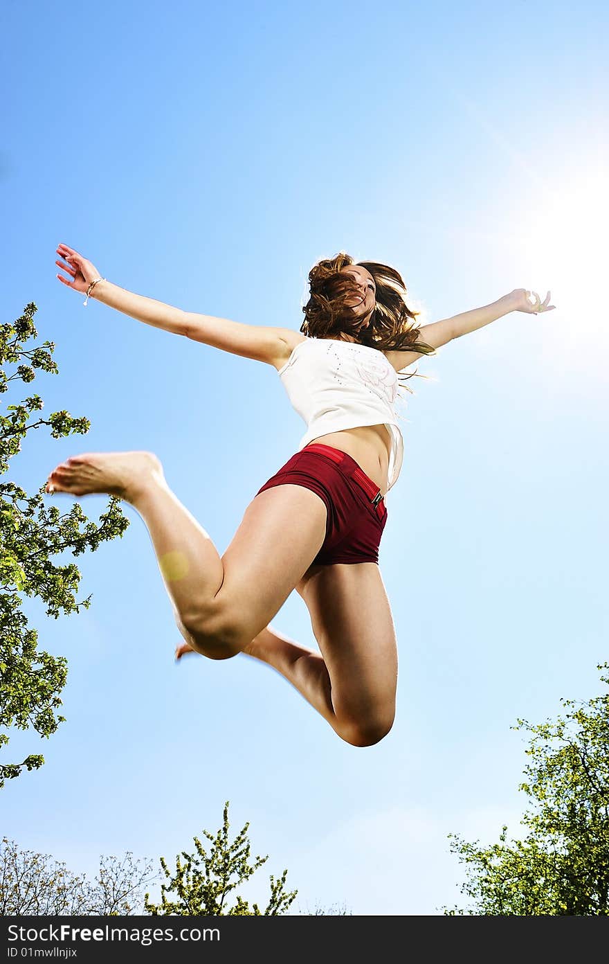 Sexy dancer jumping