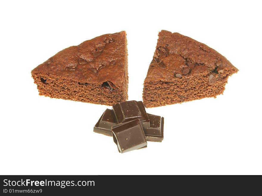 Two brownie slices