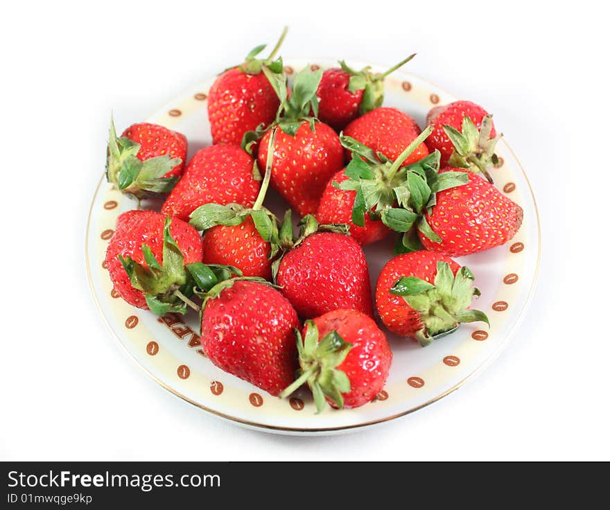 Fresh and tasty strawberries isolated on white background