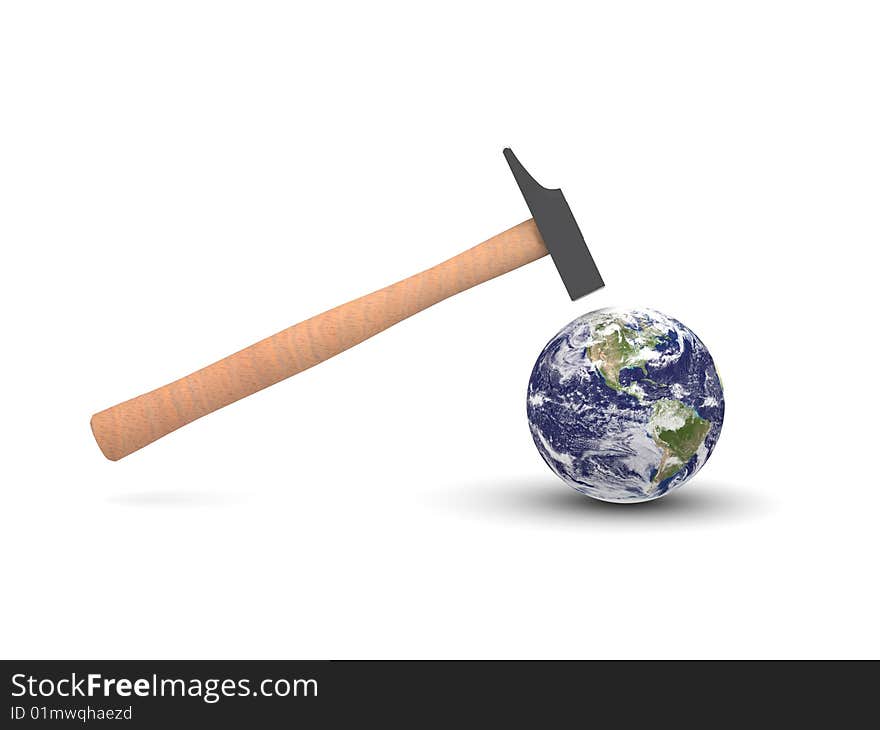 Hammer hitting Earth