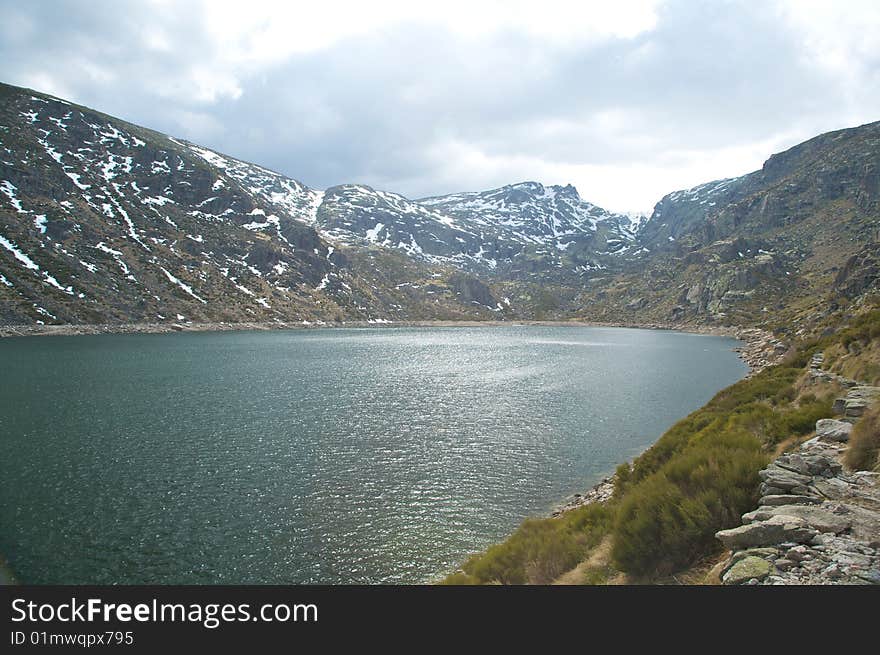 Duke lagoon at gredos mountains in avila spain. Duke lagoon at gredos mountains in avila spain