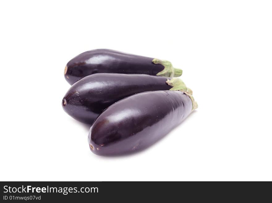 Eggplants on a white background