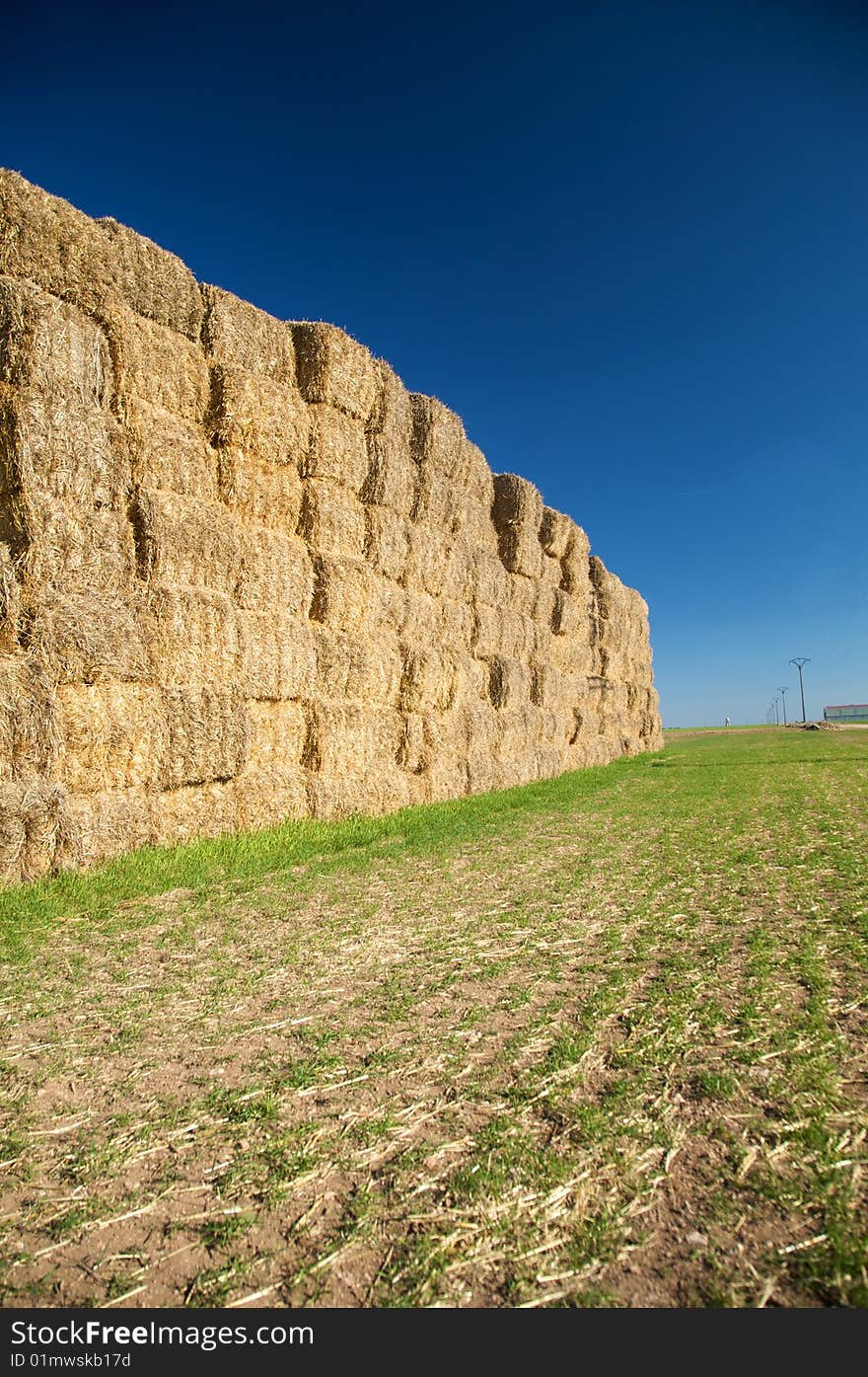 Hay pile at the country of valladolid in spain. Hay pile at the country of valladolid in spain