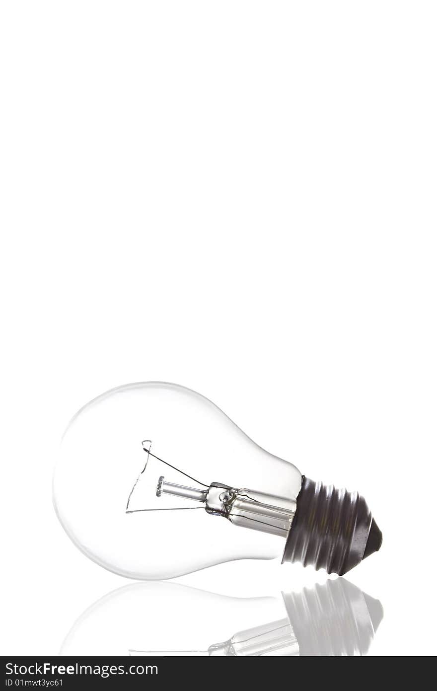 Photo of an old bulb on a white background. Photo of an old bulb on a white background