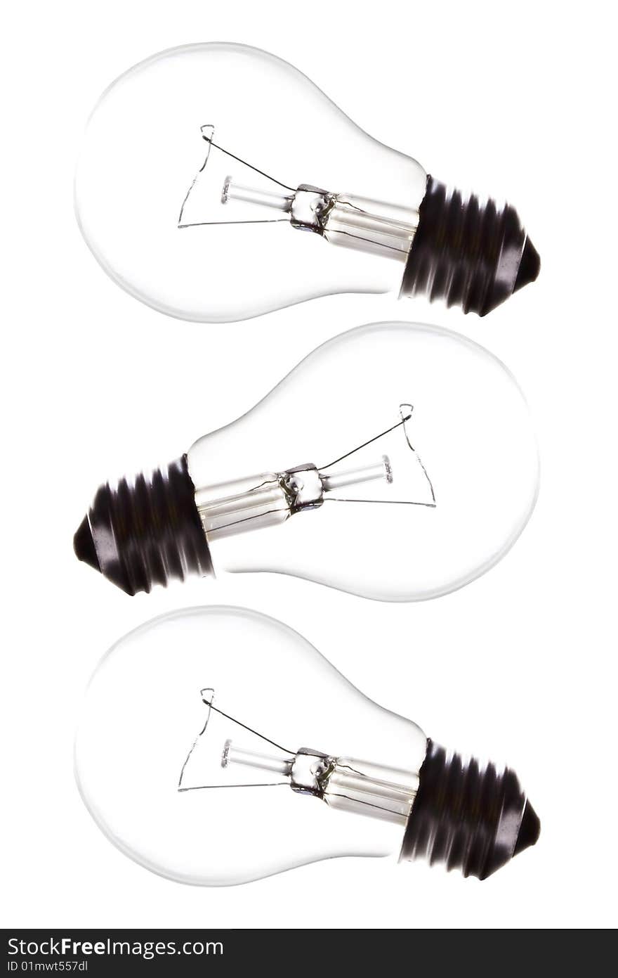 Photo of old bulbs on a white background. Photo of old bulbs on a white background