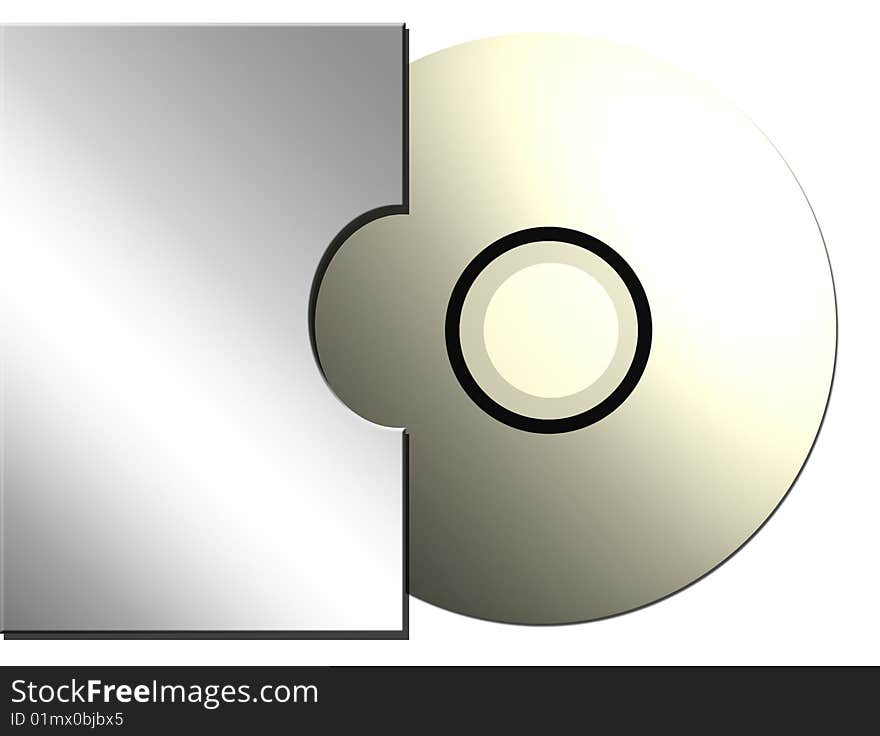 Chrome cd on white background. Isolated illustration