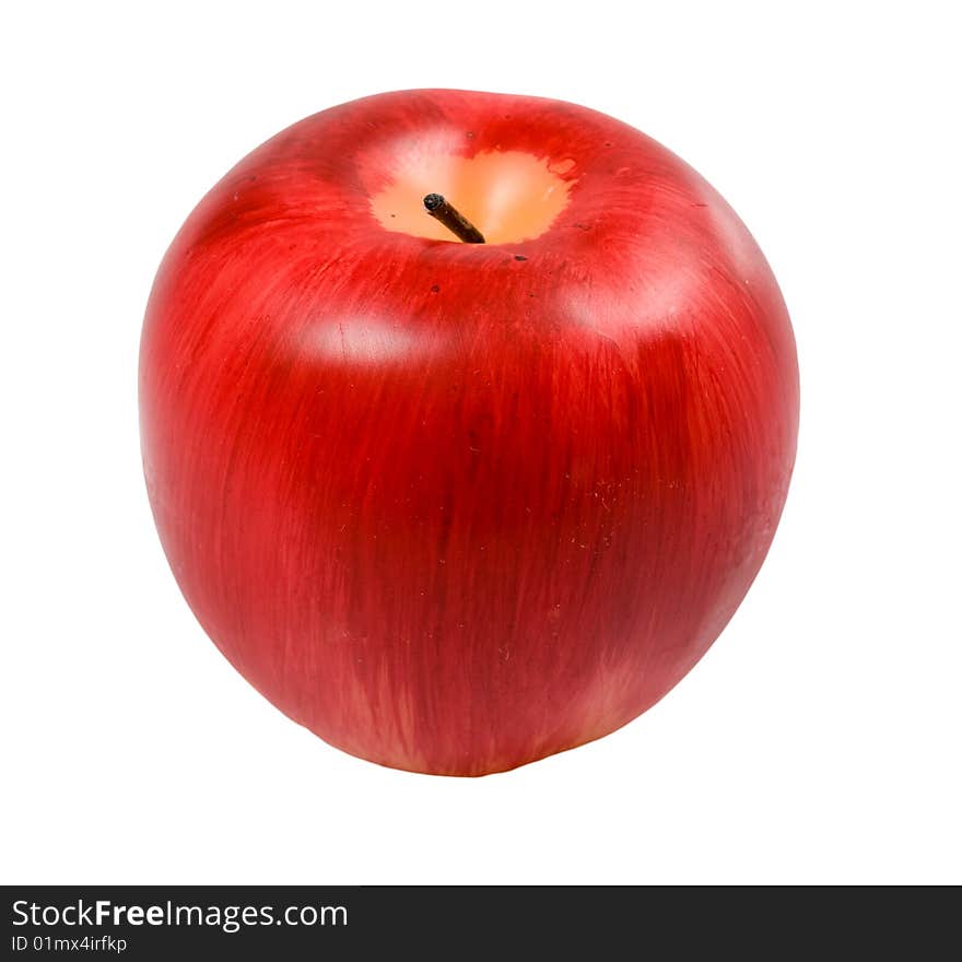 Candle looking like apple isolated