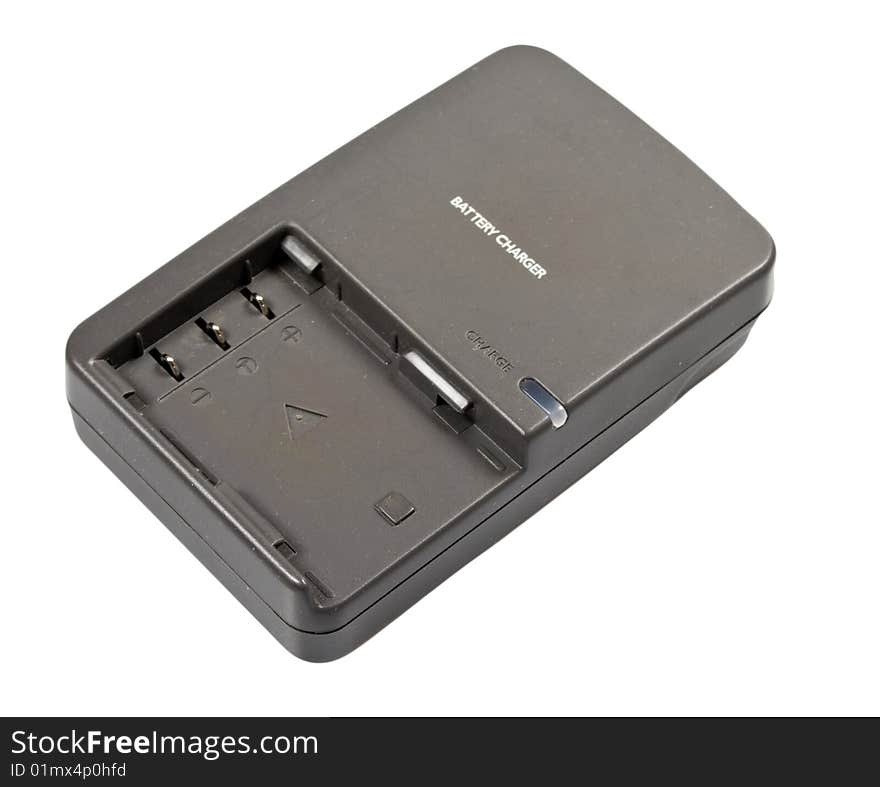 Closeup battery charger isolated