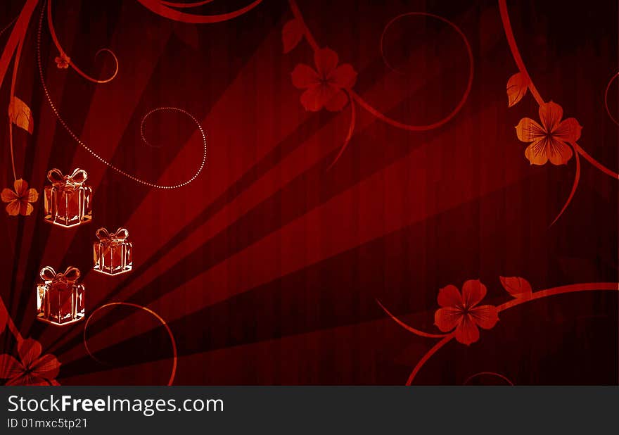 A beautiful season greetings in red background. A beautiful season greetings in red background