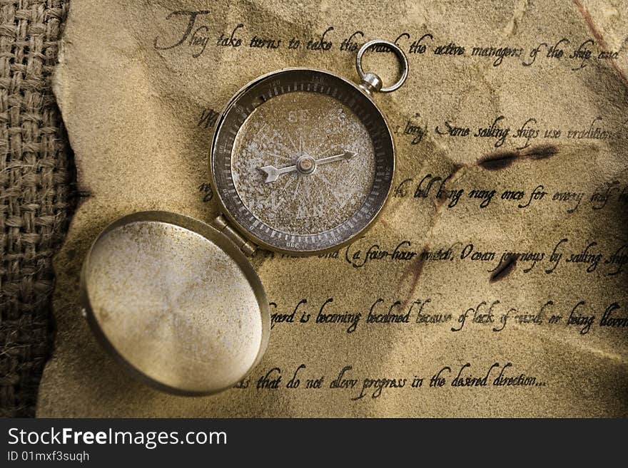 Compass on letter