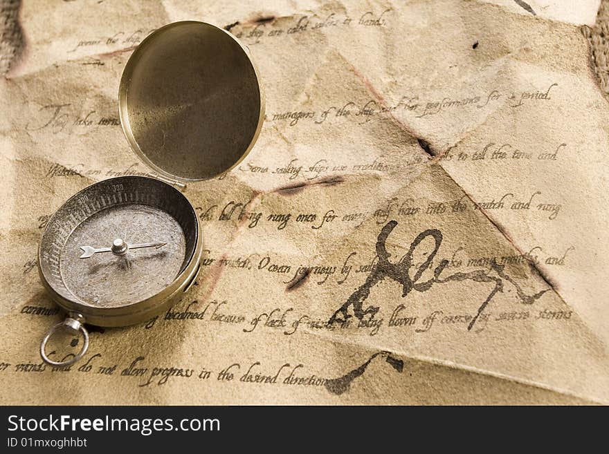 Compass on letter