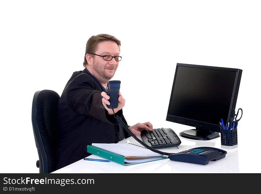 Businessman on desk