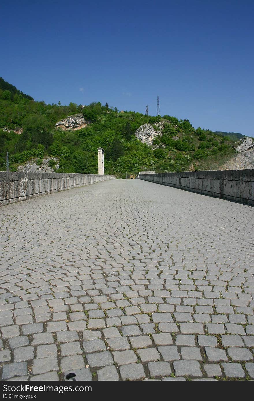 Famous historic bridge on drina river, visegrad city, bosnia and herzegovina. Famous historic bridge on drina river, visegrad city, bosnia and herzegovina