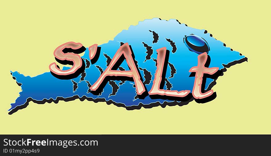 Vector cartoon fish including artistic text treatment. Vector cartoon fish including artistic text treatment