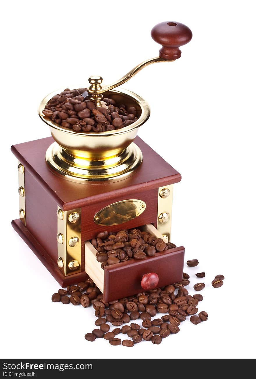 Coffee mill and coffee beans