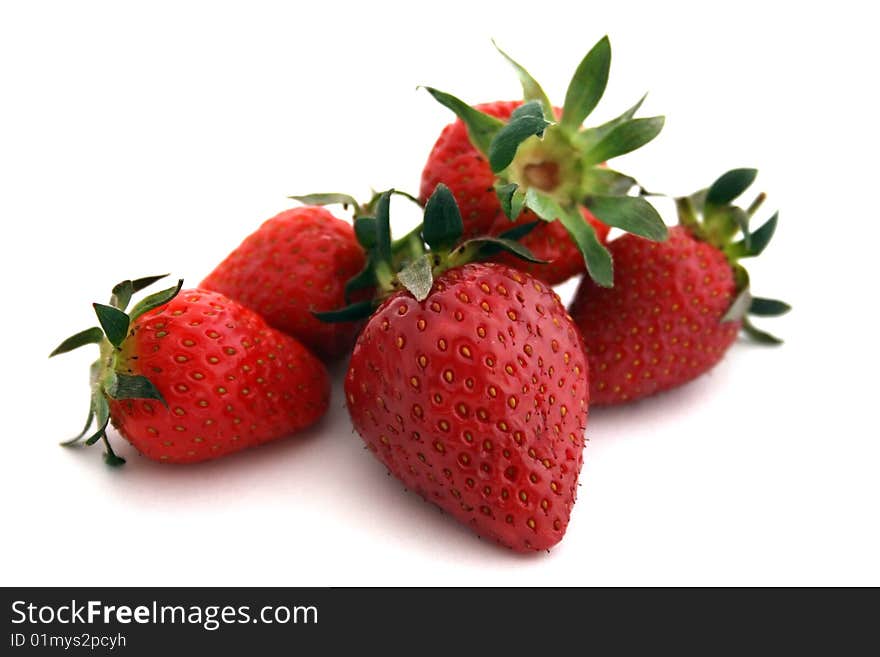 Strawberries close up isolated