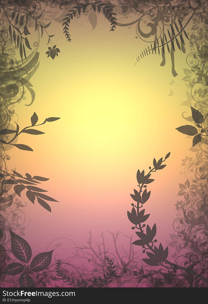 An illustration that represents floral and vegetation background. An illustration that represents floral and vegetation background