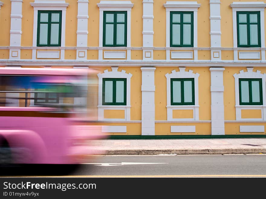 Building and moving car in Bangkok, Thailand