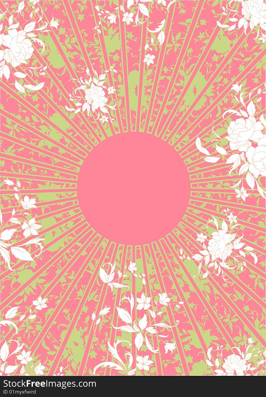 Vector illustration of funky floral sunny background. Decorated with elegant flowers. Vector illustration of funky floral sunny background. Decorated with elegant flowers.