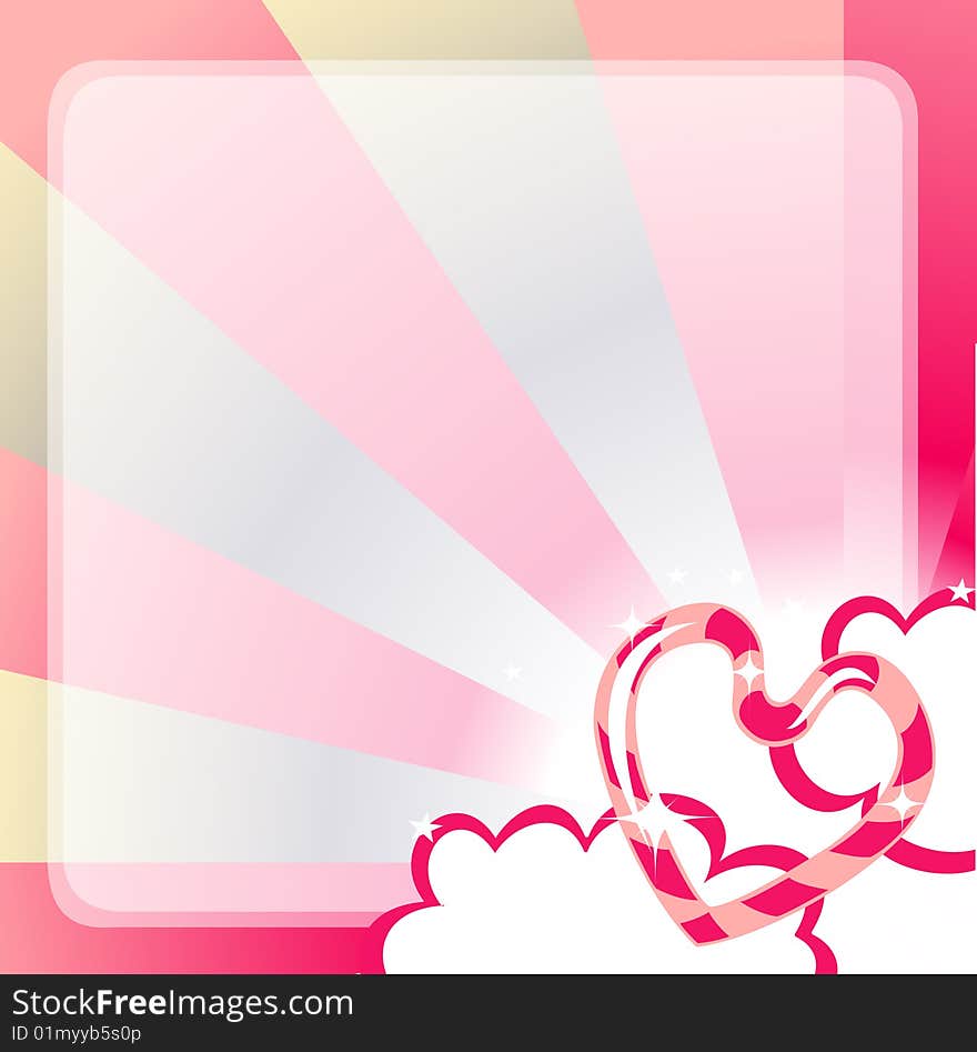 Vector illustration of Valentine's Day background, decorated with beautifull heart.