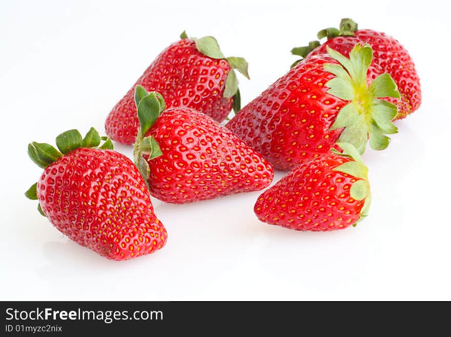 Strawberries isolated on white background. Strawberries isolated on white background