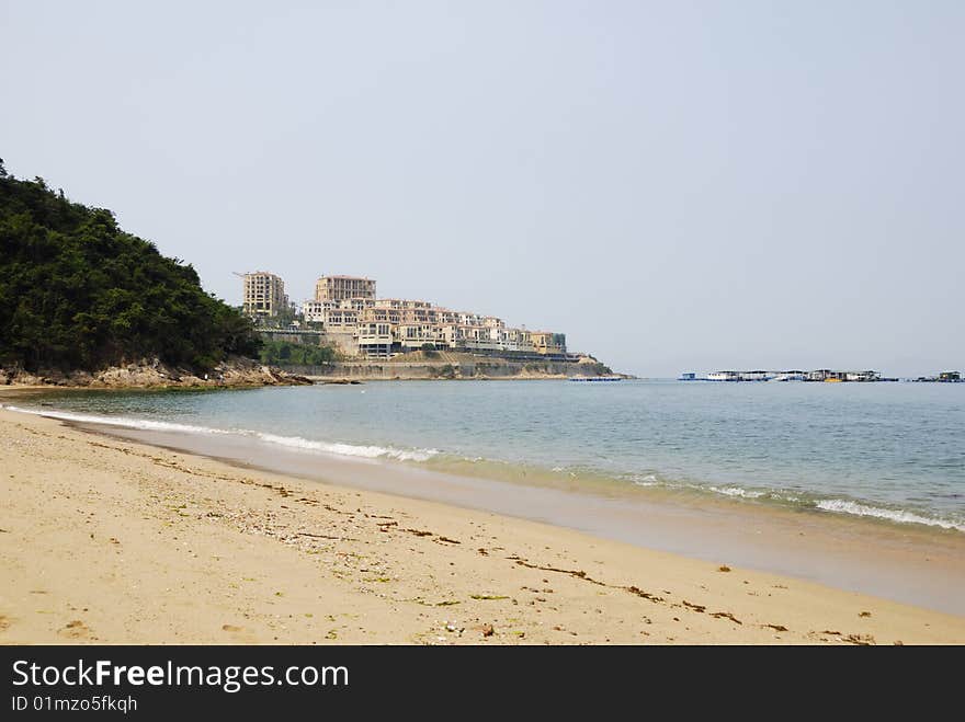 Sandy beach and Villa