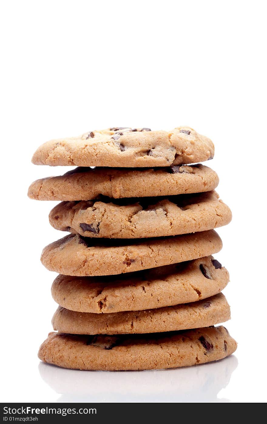 A stack of chocolate chip cookies