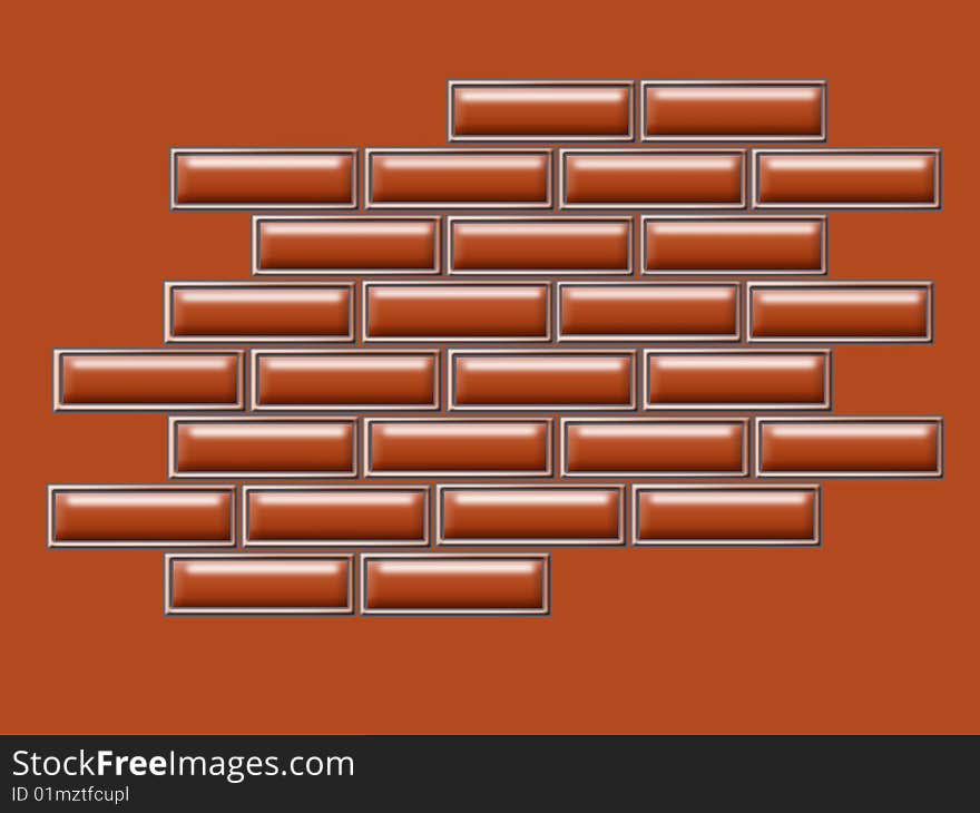 Brick wall, 3D. Texture and background